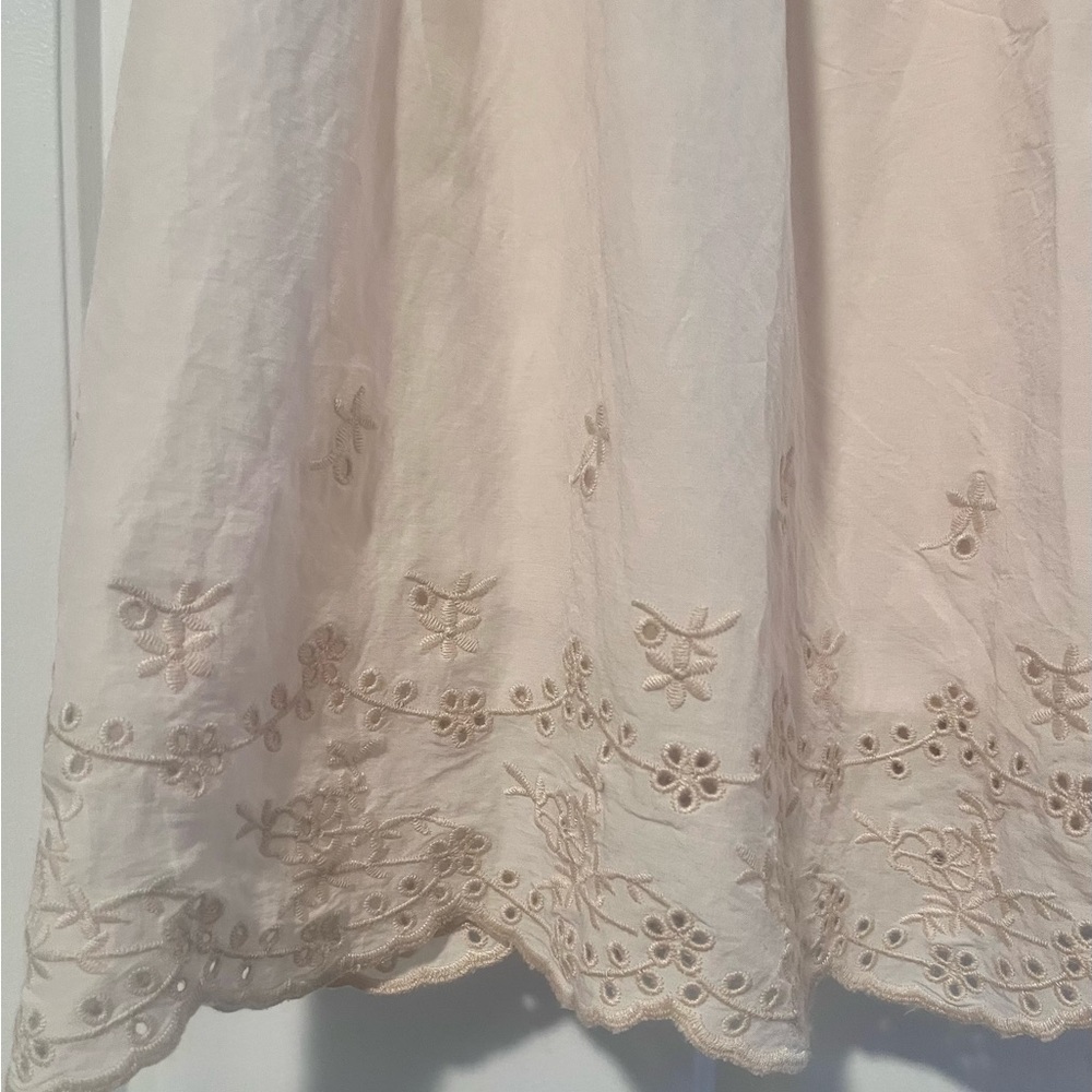 Reformation Cream Mini Dress with Eyelet Trim - Picture 4 of 10
